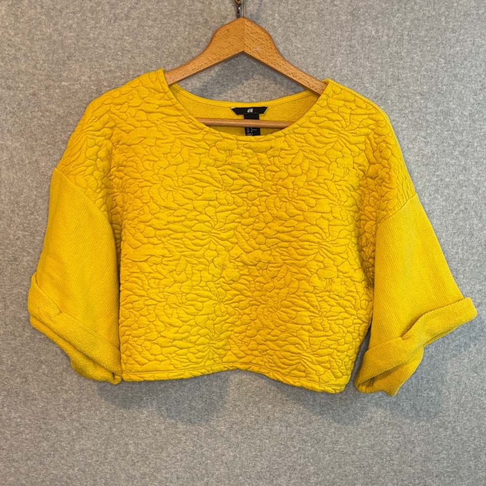 H&M Vibrant Yellow Crop Top size medium